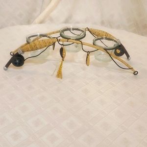 Fishing Pole Candle Holder with 3 Votive or Tea Light Glass Cups